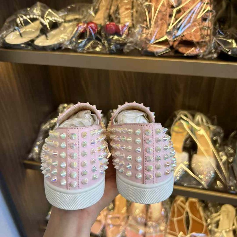 Christian louboutin 休閒鞋 限量珍珠多彩釘 35號 原價近五萬 全新閒置-3