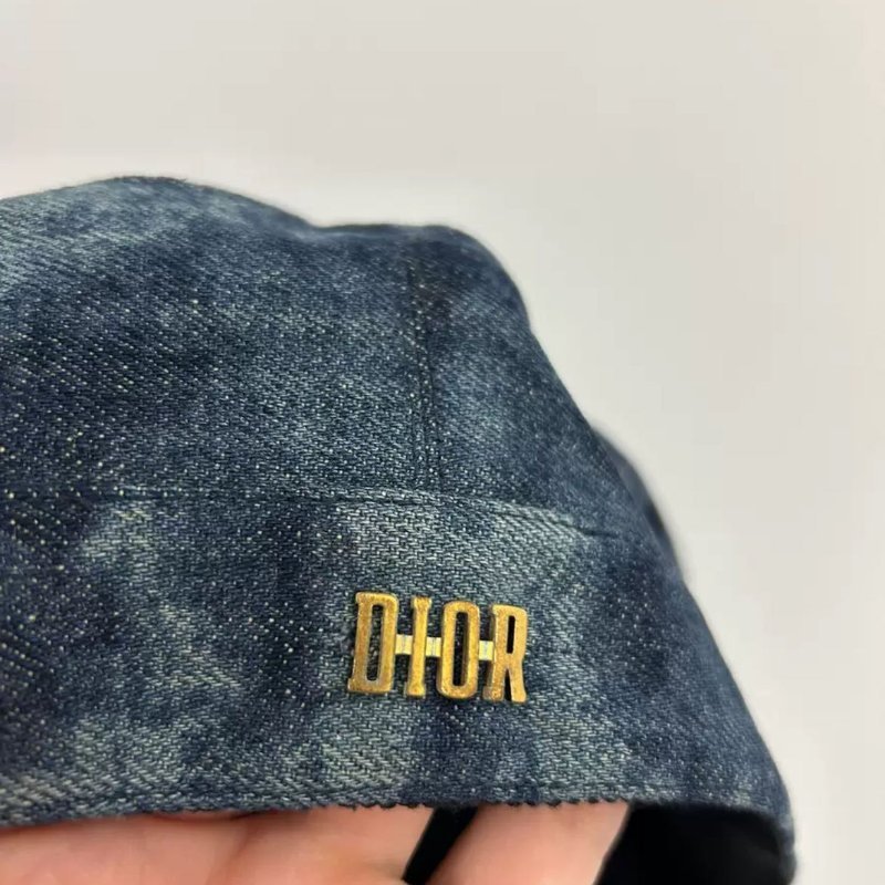 Dior 牛仔暈染報童帽 金屬標有些氧化整體很新 58cm帽圍 原價三萬多-2