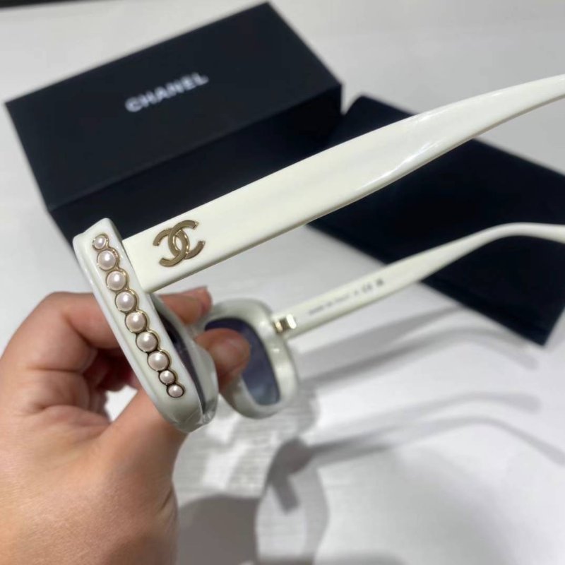 Chanel🖤超美白色珍珠邊 太陽眼鏡-2