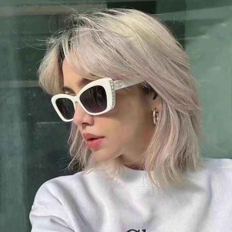 Chanel🖤超美白色珍珠邊 太陽眼鏡-3