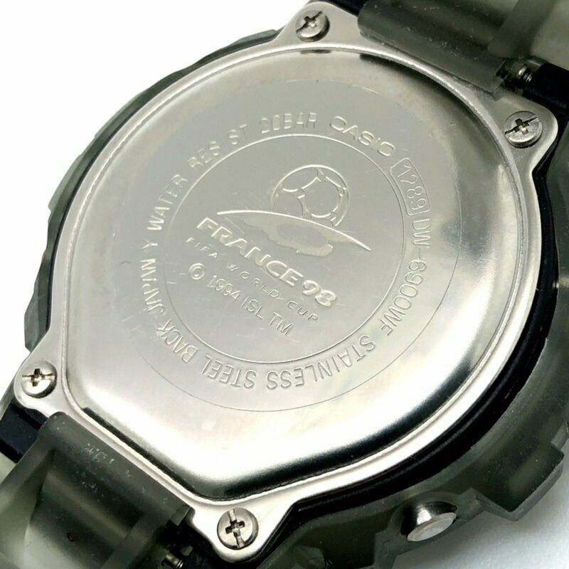 G-SHOCK CASIO DW-6900WF-8T 98法國世界盃官方授權合作款,鏤空灰色。 1998年5月發售。三國丘店有售。 ITTG6TCZBKSO-7
