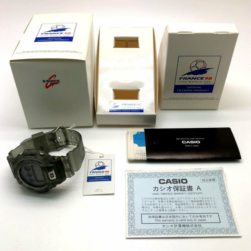 G-SHOCK CASIO DW-6900WF-8T 98法國世界盃官方授權合作款,鏤空灰色。 1998年5月發售。三國丘店有售。 ITTG6TCZBKSO-9