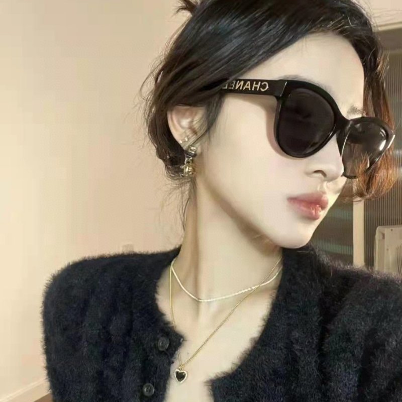 💋Chanel💋金邊 Logo 太陽眼鏡 全新全配-0