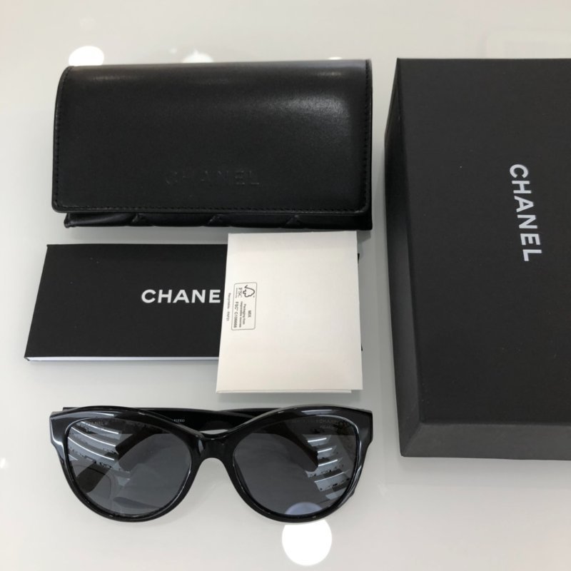 💋Chanel💋金邊 Logo 太陽眼鏡 全新全配-3