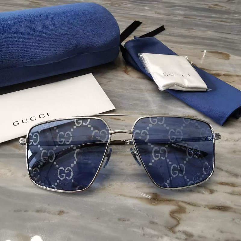 Gucci 超帥氣 雙G logo太陽眼鏡 全新全配-1
