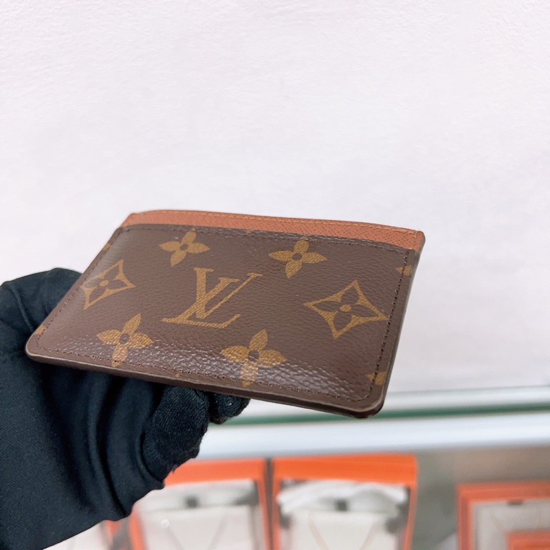 Lv 啡色老花卡夾/卡包-5