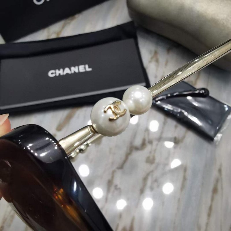 CHANEL 玳瑁色雙珍珠偏光太陽眼鏡 全新全配-3
