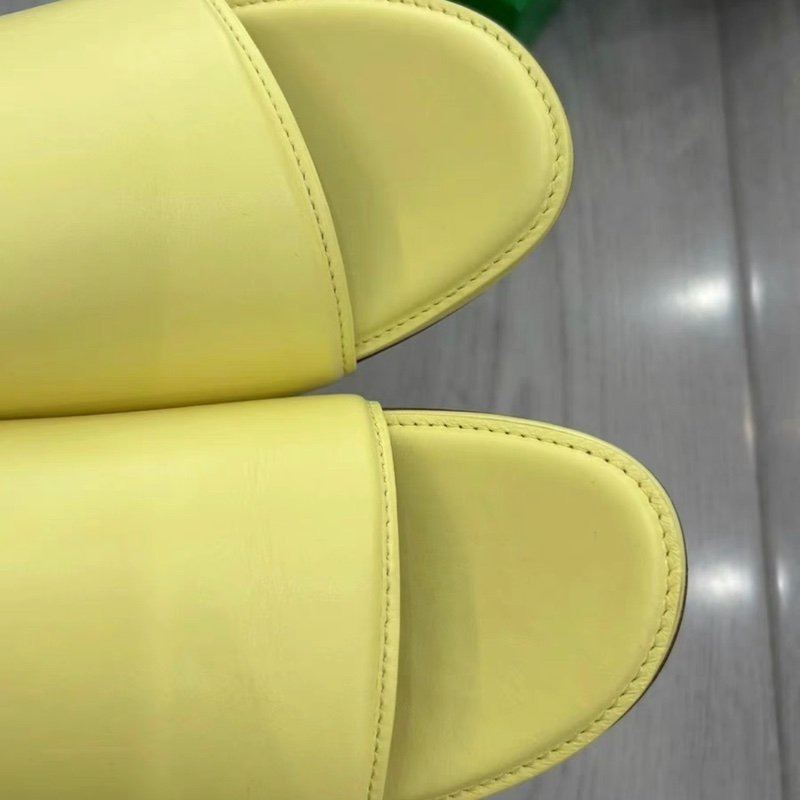 Bottega Veneta檸檬黄高跟拖鞋 38.5號 全新僅試穿 配件齊全-1
