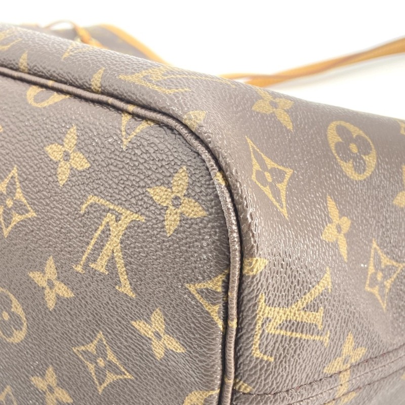 LV路易威登Neverfull mm 中號老花紅色內裡購物袋手提包托特包-3