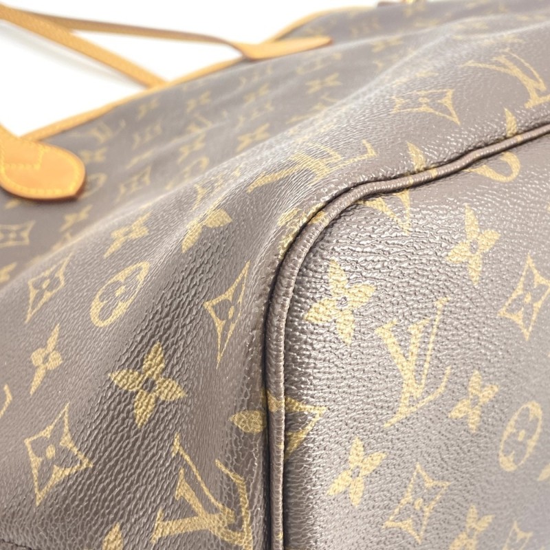 LV路易威登Neverfull mm 中號老花紅色內裡購物袋手提包托特包-4