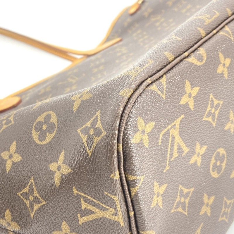 LV路易威登Neverfull mm 中號老花紅色內裡購物袋手提包托特包-6