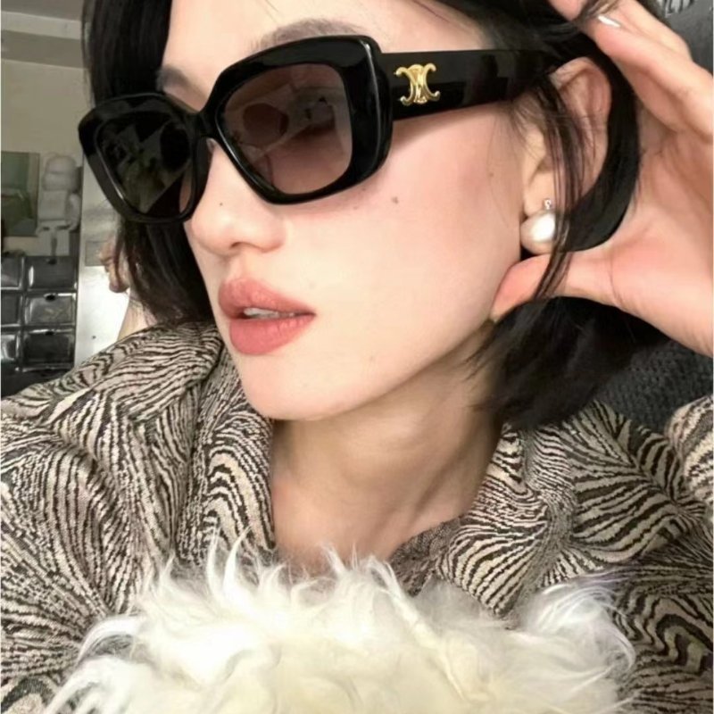 Celine 凱旋門黑金墨鏡 走秀款 超時尚 全新全配-0