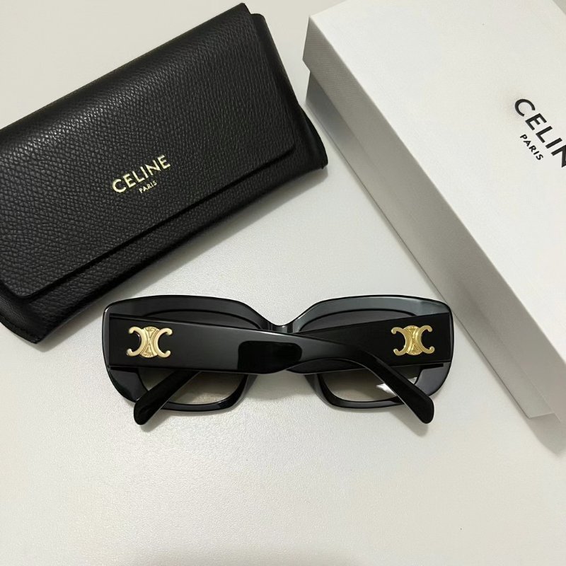 Celine 凱旋門黑金墨鏡 走秀款 超時尚 全新全配-5