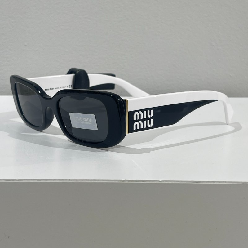 MiuMiu 08YS 1AB5S0 黑白配色 太陽眼鏡 全新全配-4