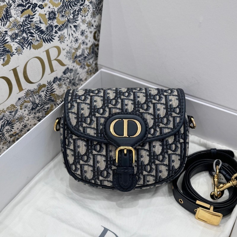 DIOR迪奧 老花BOBBY手袋藍色斜背包-0