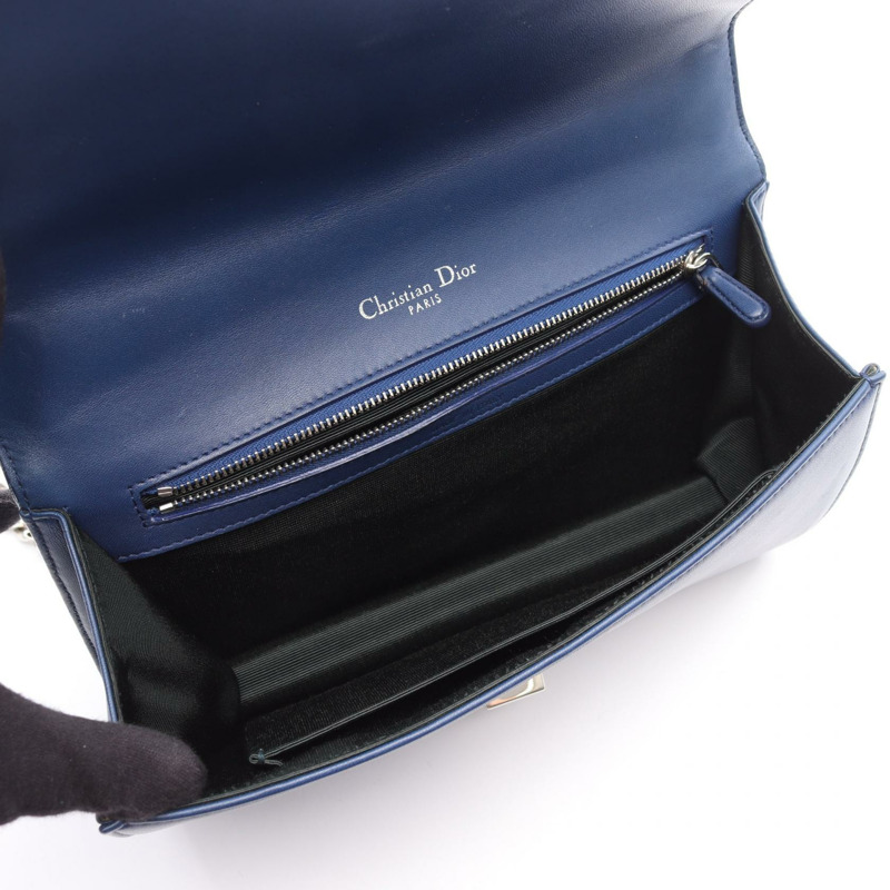 Christian Dior DIORAMA 鏈條單肩包 M0422OVRG 皮革 藍色 二手 女款-2