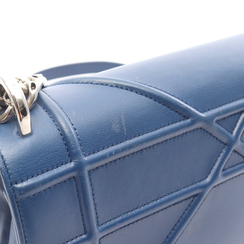 Christian Dior DIORAMA 鏈條單肩包 M0422OVRG 皮革 藍色 二手 女款-5