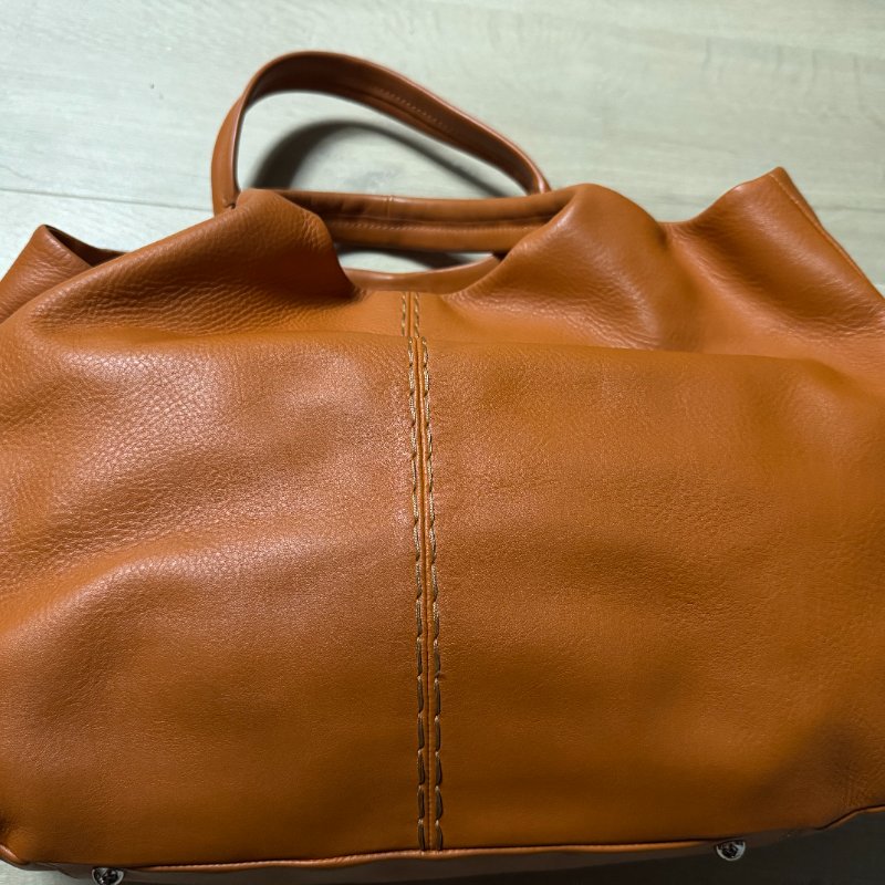 TOD'S 經典南瓜橘 24H Shopping Grande tote 柔軟小牛皮肩背包-5