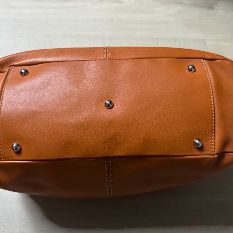 TOD'S 經典南瓜橘 24H Shopping Grande tote 柔軟小牛皮肩背包-7