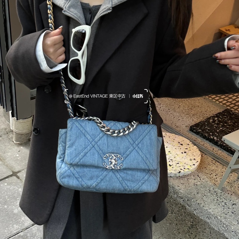 Chanel 香奈兒19bag  22P 晶片款 牛仔 26*16*9-1