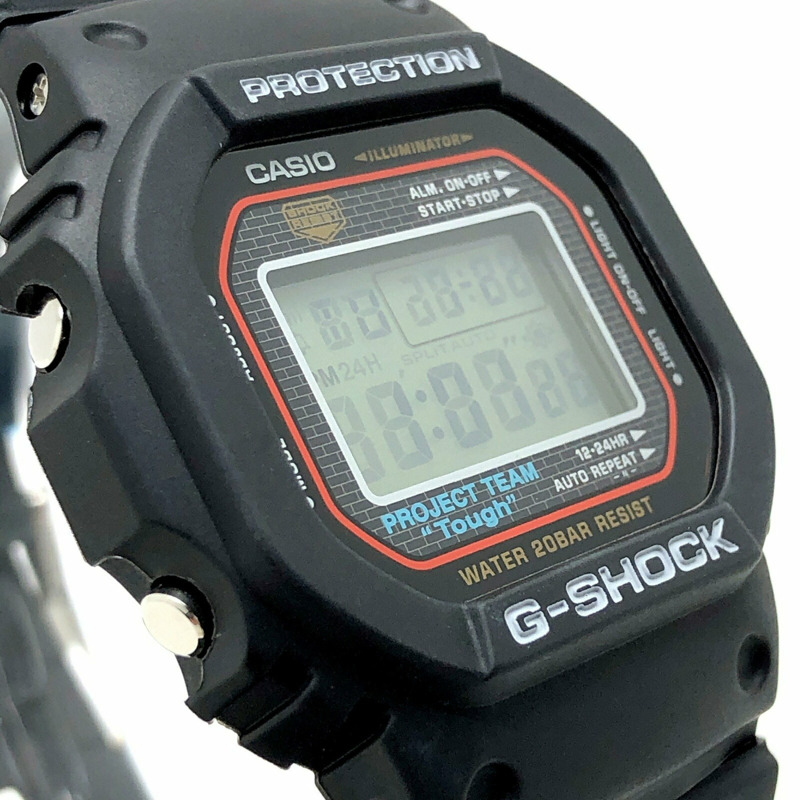 G-SHOCK CASIO DW-5000SP-1 20週年紀念款手錶,旋入式後蓋,鏡面後蓋,EL背光,PROJECT TEAM Tough,2003年5月發售,三國丘店,ITG4VZSD2BZ4-3