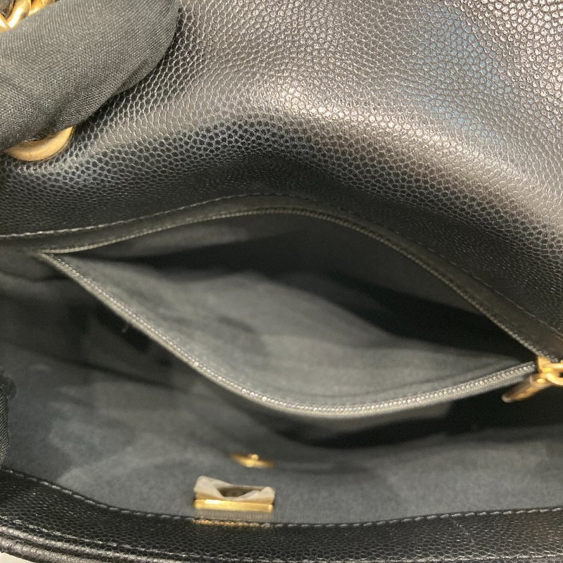 CHANEL 香奈兒 Ado 荔枝牛皮 背包 黑色 金釦-7