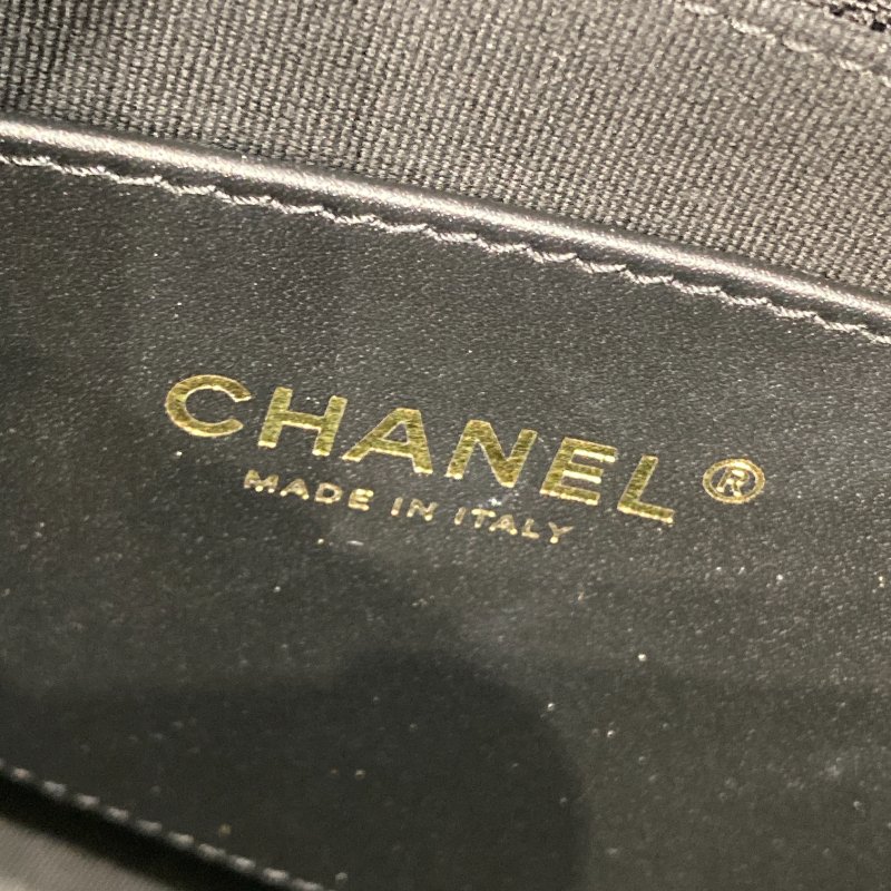 CHANEL 香奈兒 Ado 荔枝牛皮 背包 黑色 金釦-9
