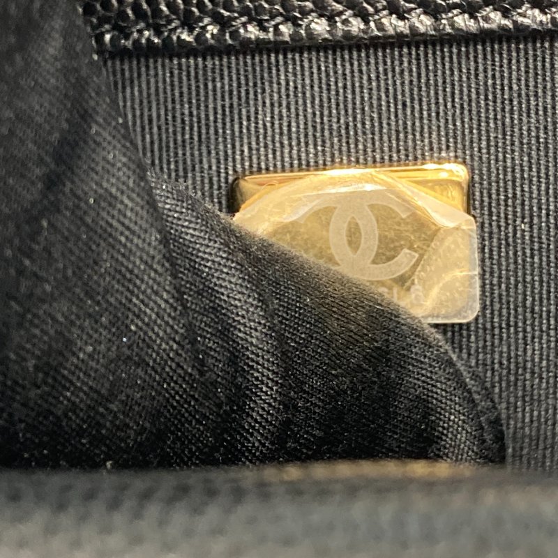 CHANEL 香奈兒 Ado 荔枝牛皮 背包 黑色 金釦-10