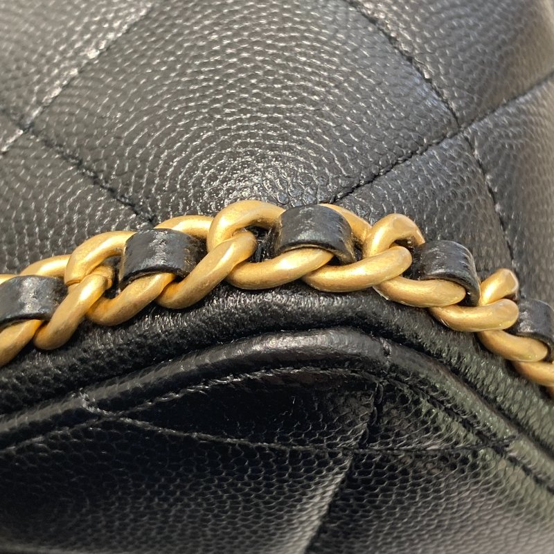 CHANEL 香奈兒 Ado 荔枝牛皮 背包 黑色 金釦-11