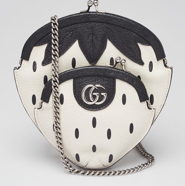 Gucci 黑白瀏海草莓包 絕版-4