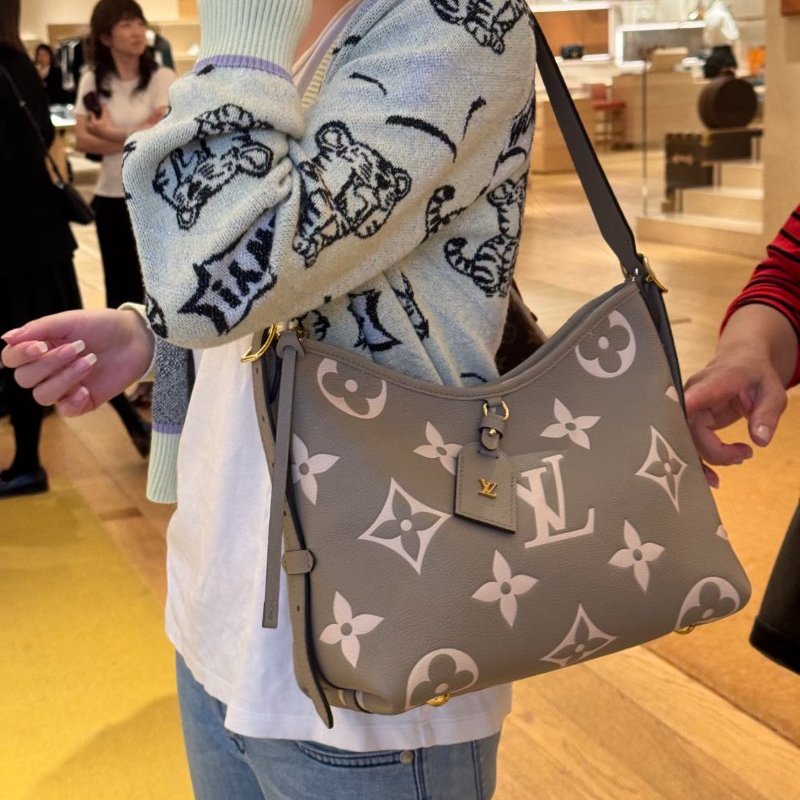 LV 大象灰小號carryall子母肩背斜背包 芯片款 28*24*13 98新配件盒子塵袋吊牌-0