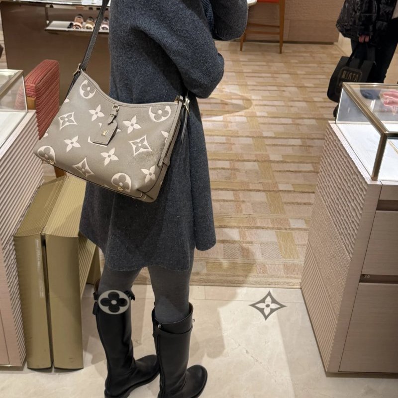 LV 大象灰小號carryall子母肩背斜背包 芯片款 28*24*13 98新配件盒子塵袋吊牌-1