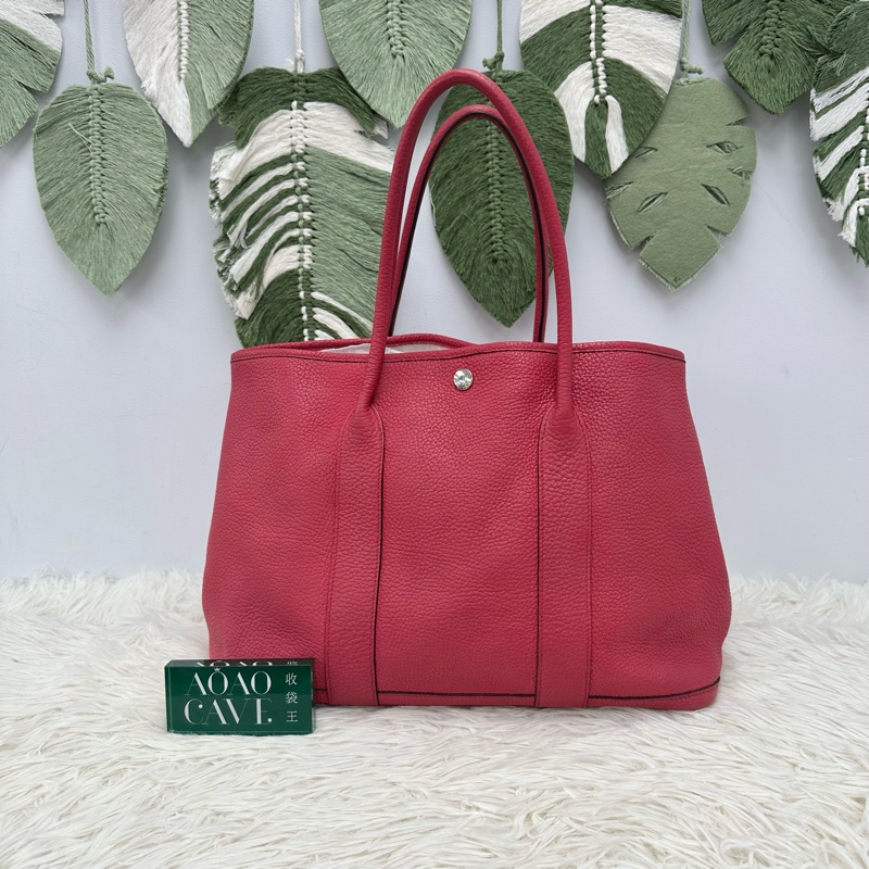 HERMES GARDEN PARTY 36 西瓜紅真皮手提包 D Stamp-0