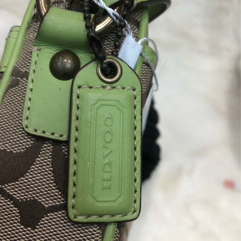 Coach 青綠色帶 拼老花 相機包 XB545-10