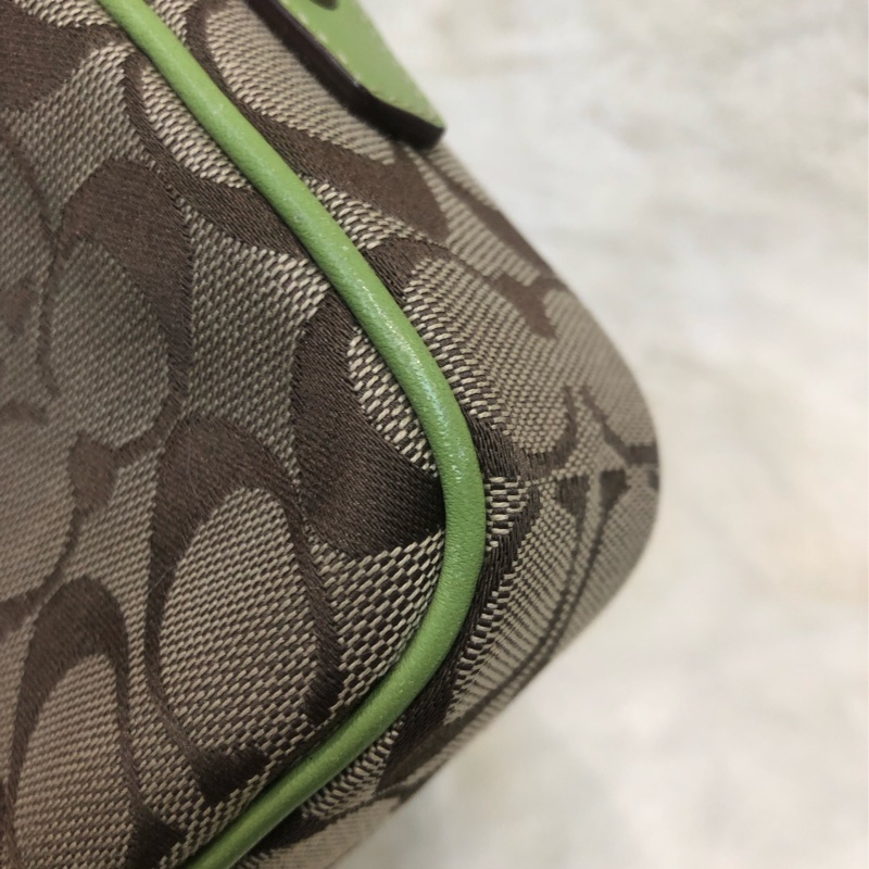 Coach 青綠色帶 拼老花 相機包 XB545-13