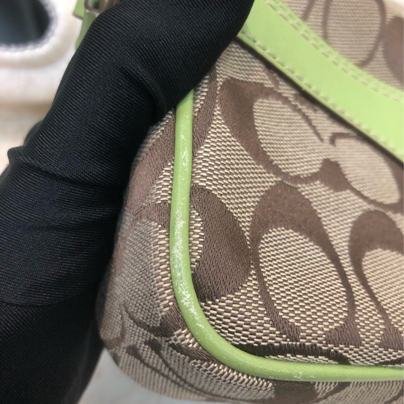 Coach 青綠色帶 拼老花 相機包 XB545-14