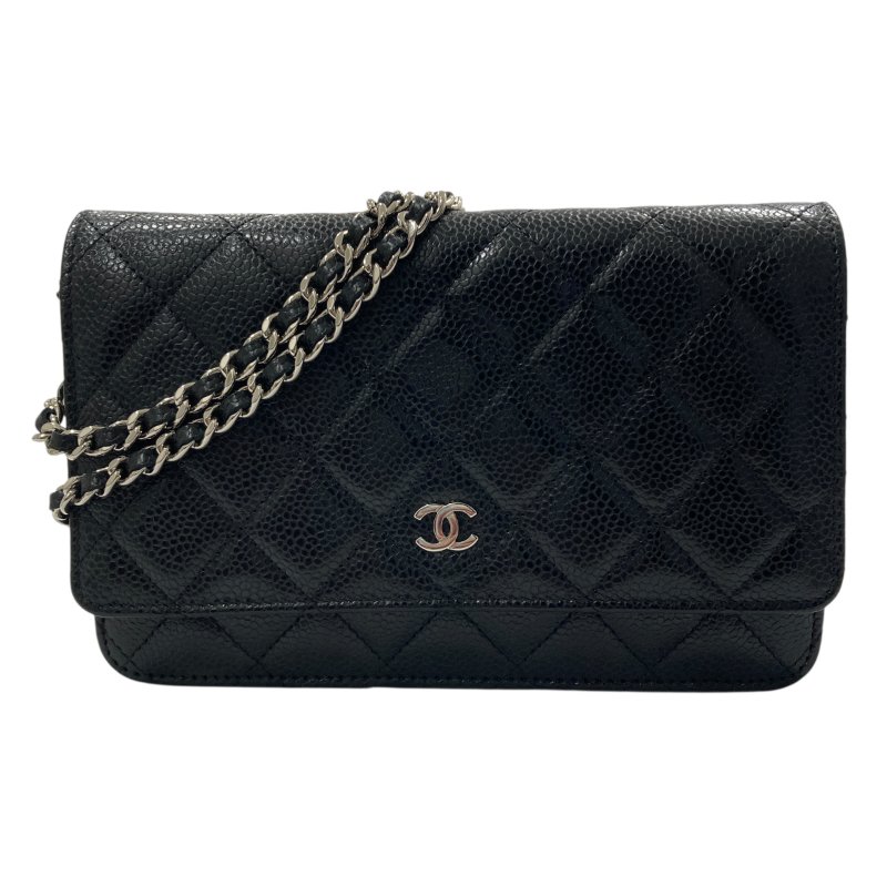 CHANEL 香奈兒 A33814 Chanel WOC 19 荔枝牛皮 斜背包 黑色 銀釦-0