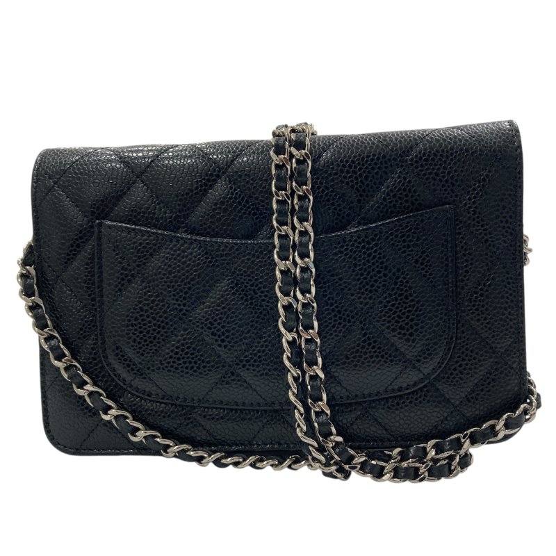 CHANEL 香奈兒 A33814 Chanel WOC 19 荔枝牛皮 斜背包 黑色 銀釦-1