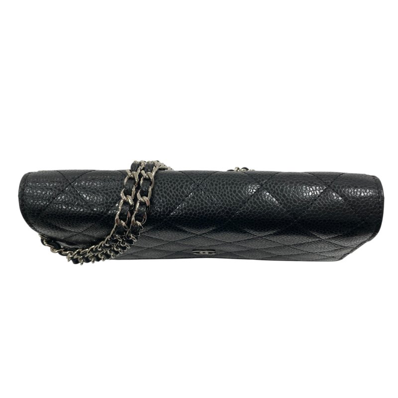 CHANEL 香奈兒 A33814 Chanel WOC 19 荔枝牛皮 斜背包 黑色 銀釦-5