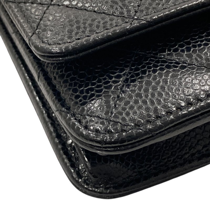 CHANEL 香奈兒 A33814 Chanel WOC 19 荔枝牛皮 斜背包 黑色 銀釦-13