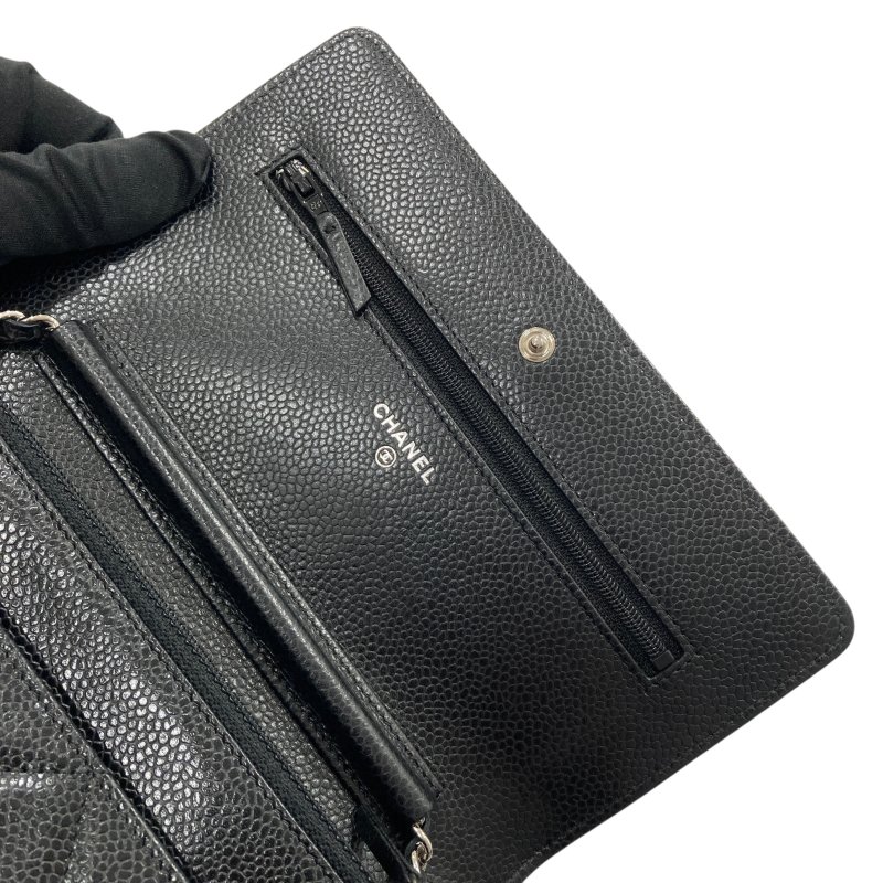 CHANEL 香奈兒 A33814 Chanel WOC 19 荔枝牛皮 斜背包 黑色 銀釦-17
