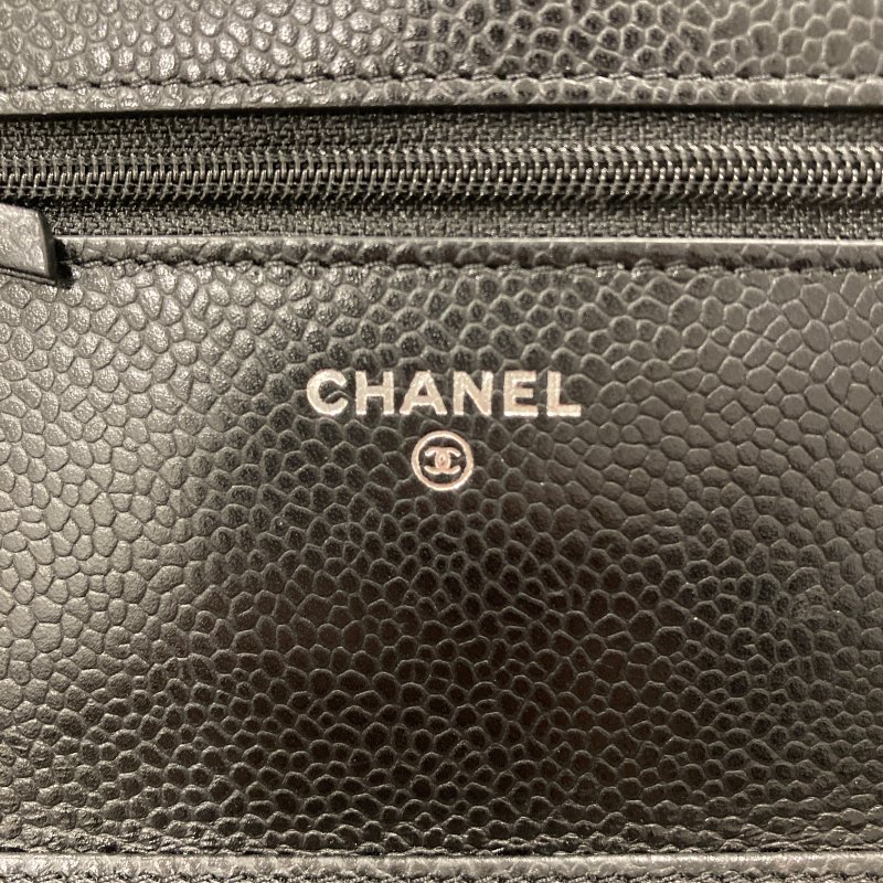 CHANEL 香奈兒 A33814 Chanel WOC 19 荔枝牛皮 斜背包 黑色 銀釦-18
