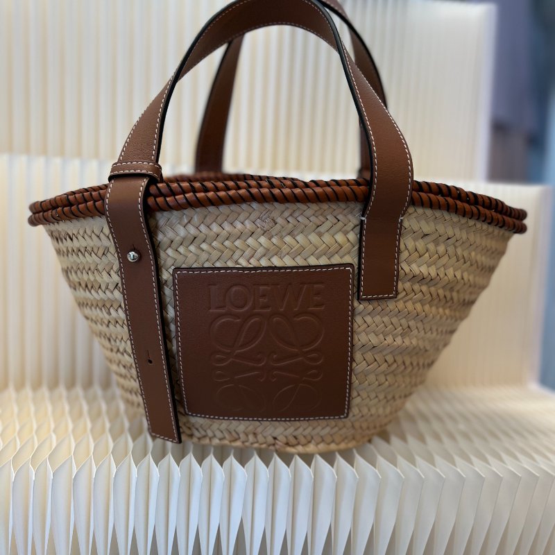 LOEWE 編織包 拉菲草包 牛皮-1