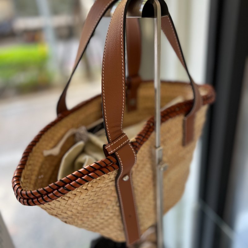 LOEWE 編織包 拉菲草包 牛皮-2