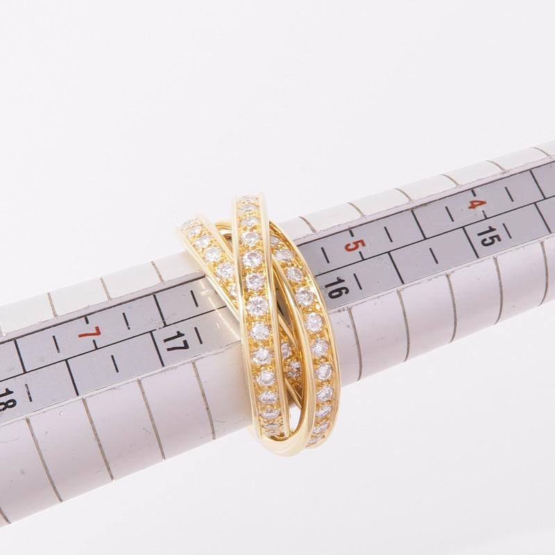CARTIER 18K黃金Trinity Ring 3 Diamond鑽石戒指Cartier#53/US#6-5