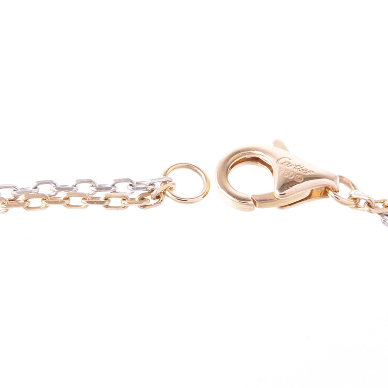 CARTIER 18K玫瑰金/白金6P Diamond Love Three Hoop Necklace項鍊-4