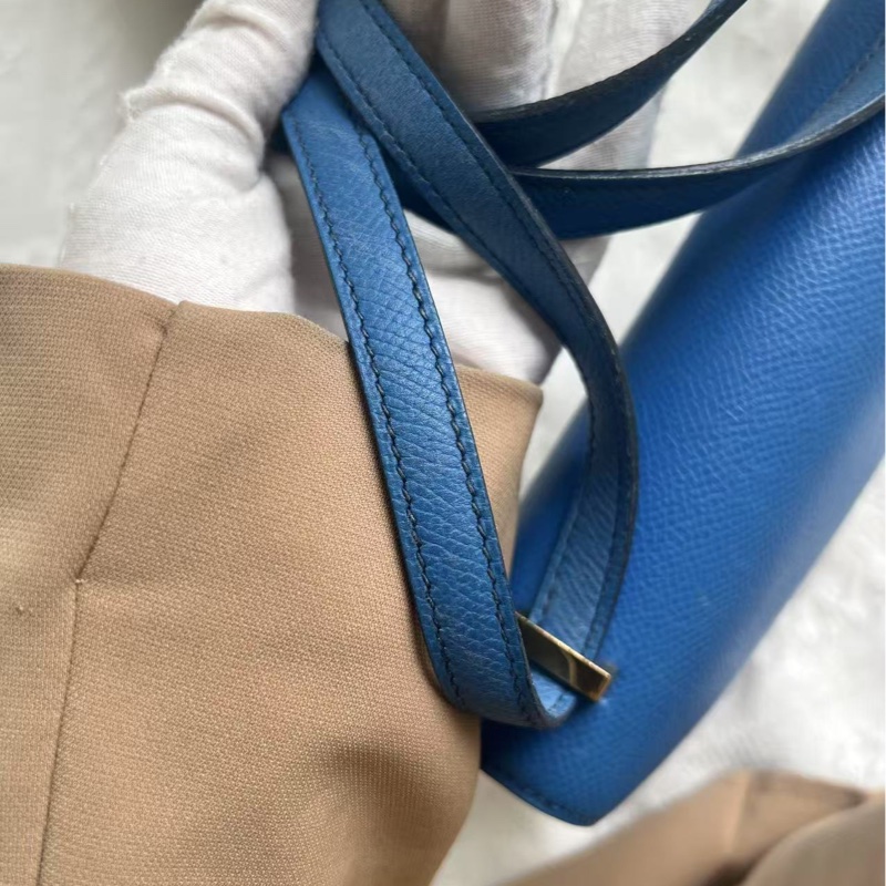 Hermes 中古 Mini Constance 7W 藍色金扣 Epsom-6