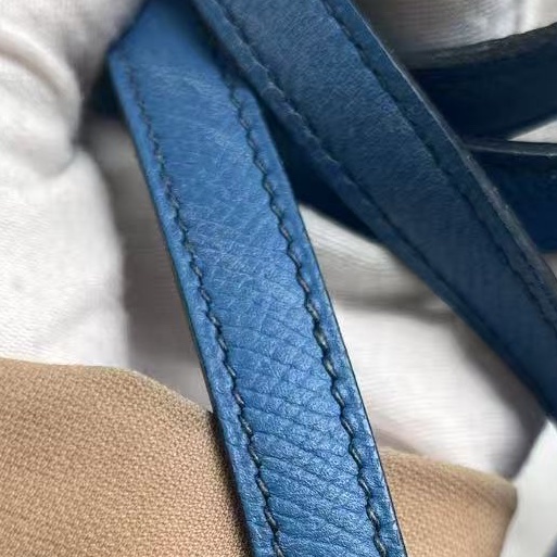 Hermes 中古 Mini Constance 7W 藍色金扣 Epsom-11