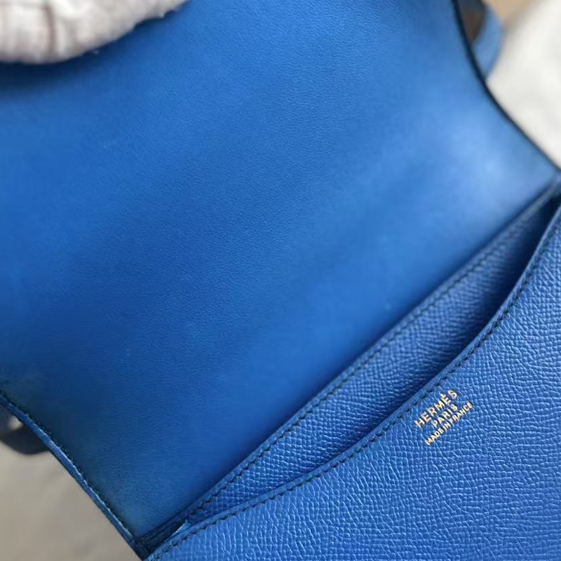 Hermes 中古 Mini Constance 7W 藍色金扣 Epsom-13