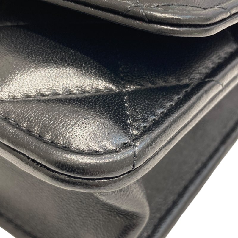 CHANEL 香奈兒 WOC 24S雙鏈條 皮革 側背包 黑色-7